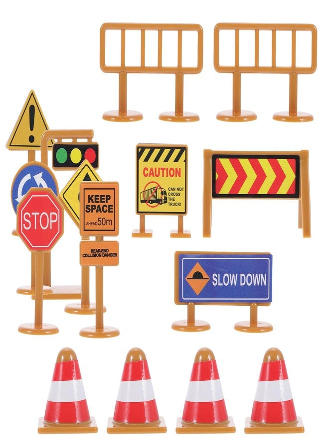 LAoabyoe 15pcs Traffic Signs & Lights Playset for Kids - Stop Lights and Road Sign for Ride On Cars, Educational Learning Toys for Toddlers, Classroom Decor Preschool Toys - Image 1